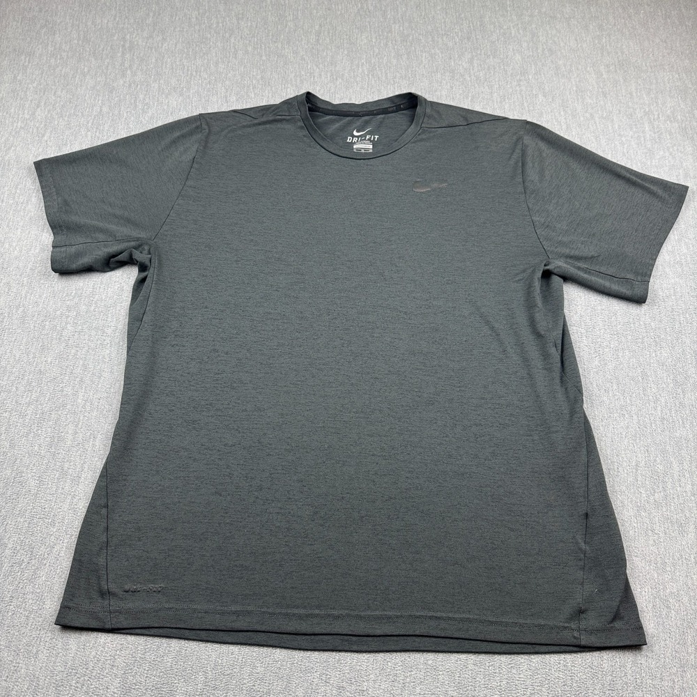 Nike Shirt Mens XL Gray Dri Fit Training Athletic Running Gym Workout Active